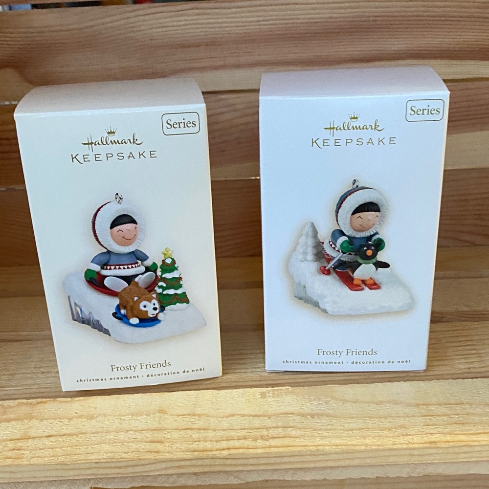 Hallmark Keepsake Frosty Friends Ornaments - Red and Green